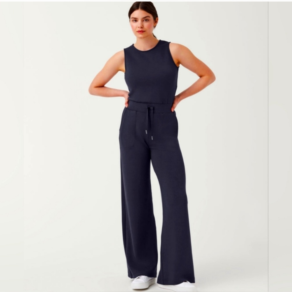 Spanx Air Essentials Jumpsuit in Navy Petite Medium